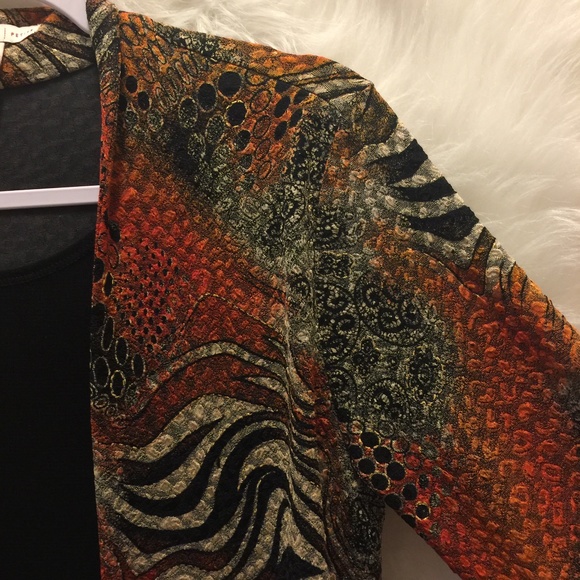 JM Collection LongSleeve Twofer Cardigan Top PM - Picture 5 of 13